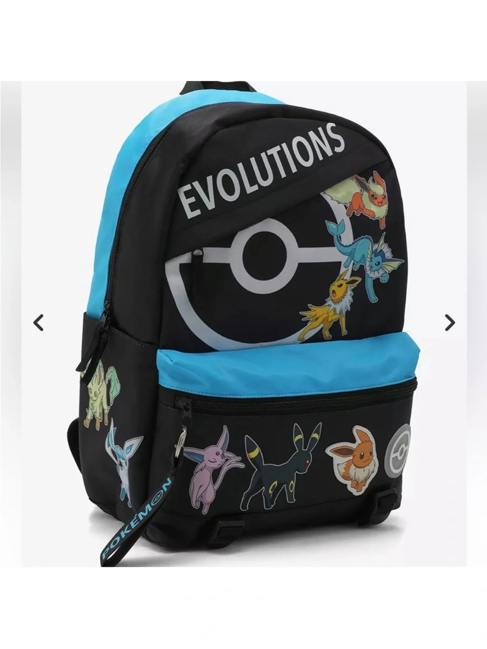 NWT Pokemon BioWorld Eevee Evolutions Black & Blue Backpack